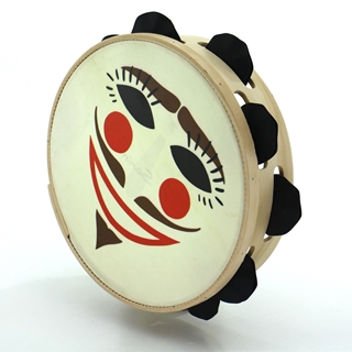 Pandeireta 9 pares de ferreñas manuais negras con ilustración de máscara de entroido - Imaxe 1