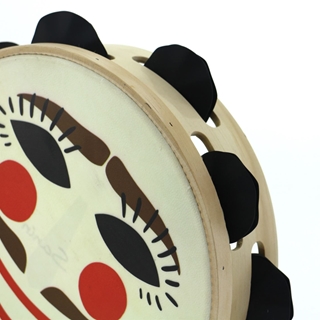 Pandeireta 9 pares de ferreñas manuais negras con ilustración de máscara de entroido - Imaxe 2