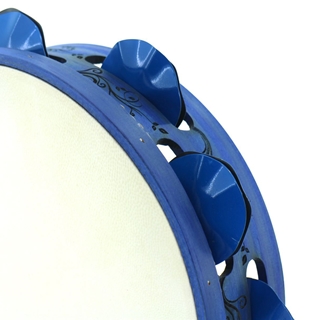 Pandeireta "Flores Modernistas" azul - Imaxe 2