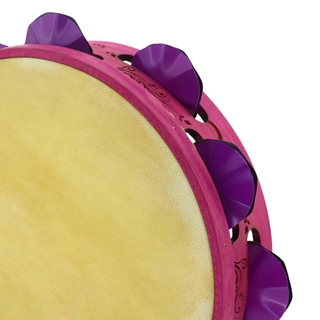 Pandeireta "Flores Modernistas" rosa coral - Imaxe 2