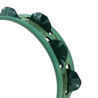 Pandeireta "Flores Modernistas" verde botella - Imaxe 2