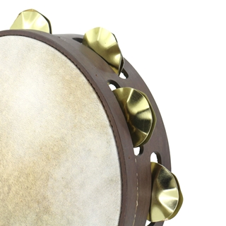 Pandeireta marrón de 9 pares de ferreñas manuais douradas - Imaxe 1