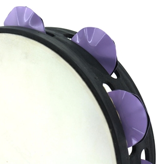 Pandeireta negra de 9 pares de ferreñas manuais lilas - Imaxe 1