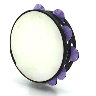 Pandeireta negra de 9 pares de ferreñas manuais lilas - Imaxe 2