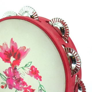 Pandeireta rosa de 9 pares e ilustración de flores rosas - Imaxe 2